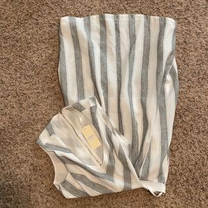 Gray and white high low dress with cut out